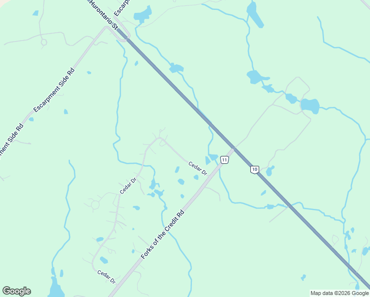 map of restaurants, bars, coffee shops, grocery stores, and more near 5 Cedar Drive in Caledon