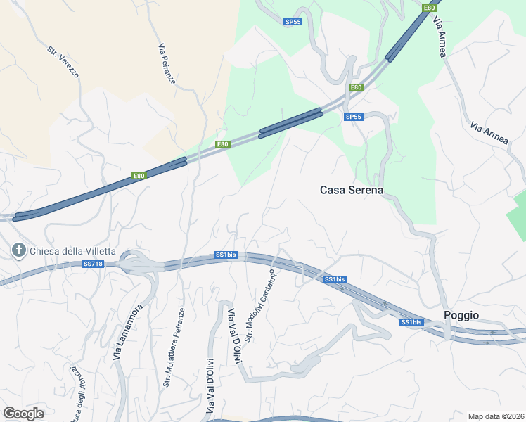map of restaurants, bars, coffee shops, grocery stores, and more near 185 Via Val D'Olivi in Provincia di Imperia