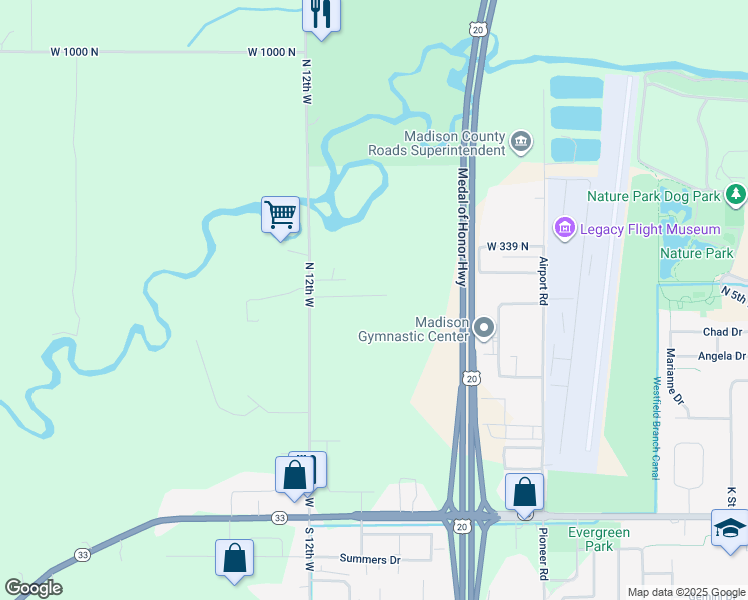 map of restaurants, bars, coffee shops, grocery stores, and more near 340 North 12th West in Rexburg
