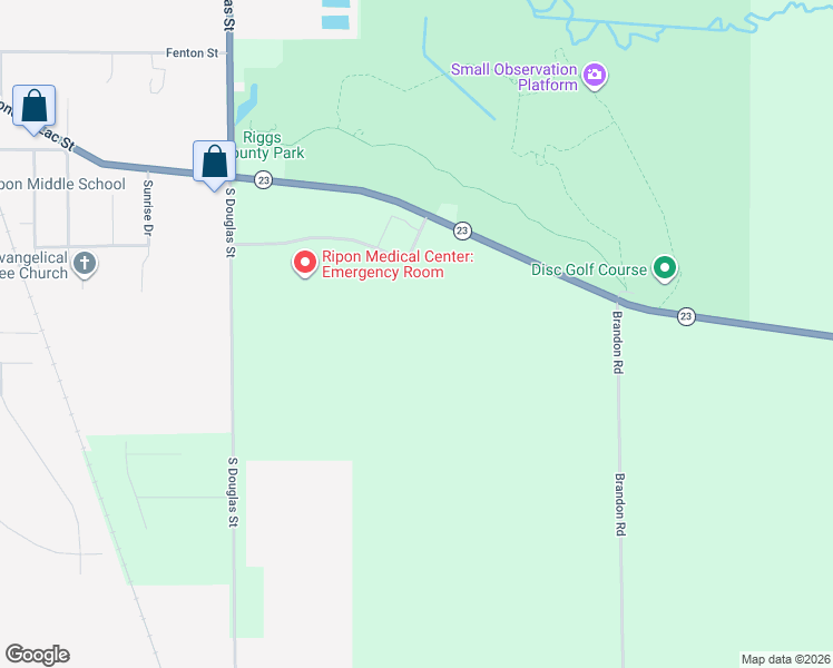 map of restaurants, bars, coffee shops, grocery stores, and more near 835 Parkside Street in Ripon