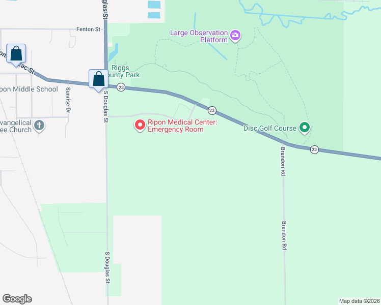 map of restaurants, bars, coffee shops, grocery stores, and more near 835 Parkside Street in Ripon