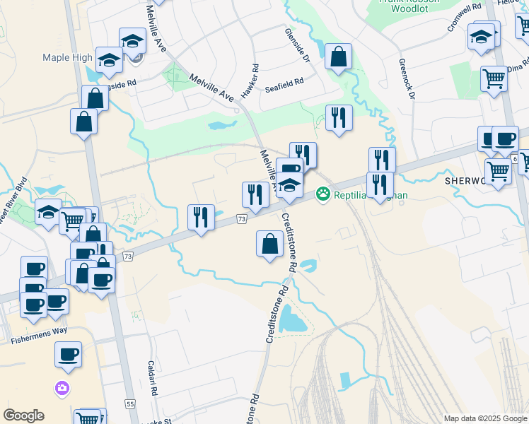 map of restaurants, bars, coffee shops, grocery stores, and more near 2839 Rutherford Rd in Concord
