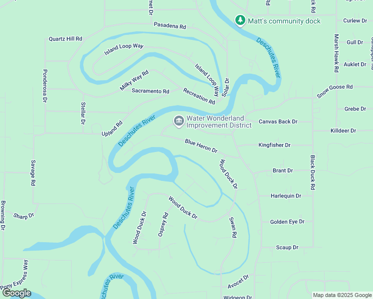 map of restaurants, bars, coffee shops, grocery stores, and more near 17130 Wood Duck Court in Bend