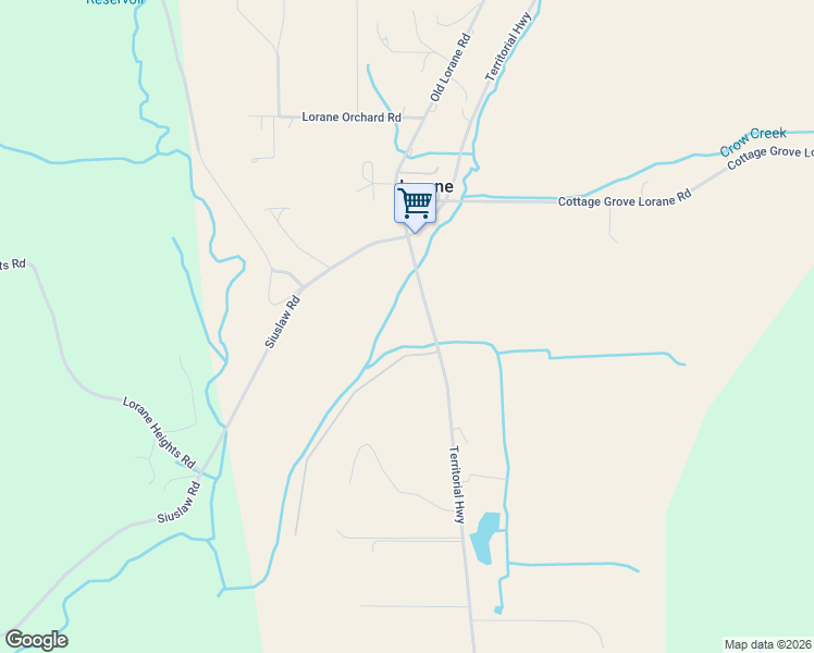map of restaurants, bars, coffee shops, grocery stores, and more near 80162 Territorial Highway in Lorane