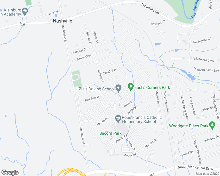 map of restaurants, bars, coffee shops, grocery stores, and more near 15 Cranbrook Crescent in Vaughan