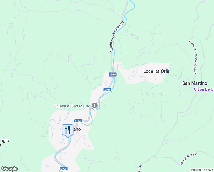map of restaurants, bars, coffee shops, grocery stores, and more near 2 Strada Pini in Soldano
