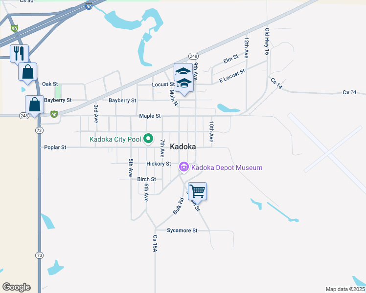 map of restaurants, bars, coffee shops, grocery stores, and more near in Kadoka