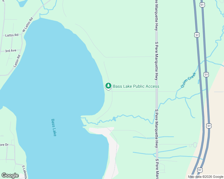 map of restaurants, bars, coffee shops, grocery stores, and more near 6778 South Lake Road in Pentwater