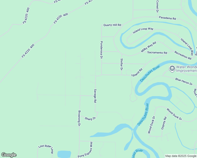 map of restaurants, bars, coffee shops, grocery stores, and more near 16927 Upland Road in Bend
