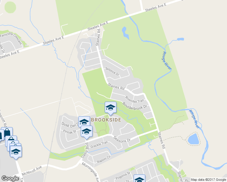 map of restaurants, bars, coffee shops, grocery stores, and more near 9 Hepatica Street in Toronto