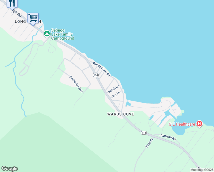 map of restaurants, bars, coffee shops, grocery stores, and more near 10 Justins Way in Standish