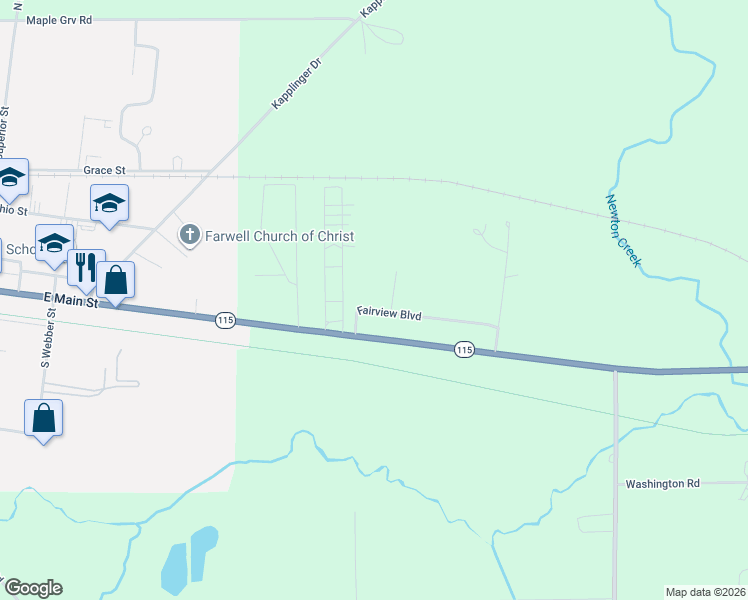 map of restaurants, bars, coffee shops, grocery stores, and more near 37 Fairview Boulevard in Farwell