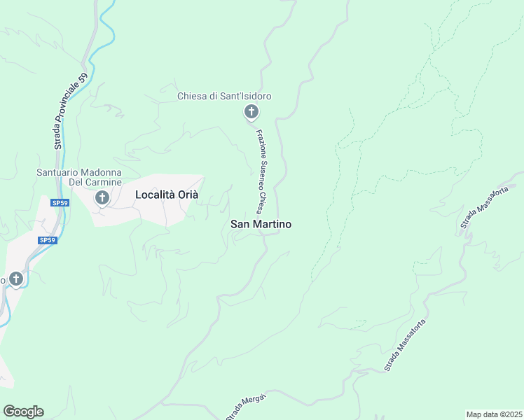 map of restaurants, bars, coffee shops, grocery stores, and more near 17 Frazione Suseneo Chiesa in San Martino