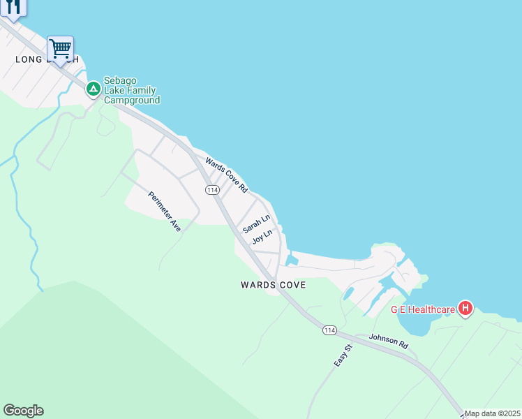 map of restaurants, bars, coffee shops, grocery stores, and more near 14 Sarah Lane in Standish