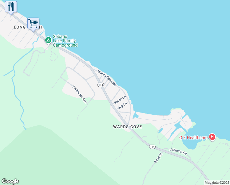 map of restaurants, bars, coffee shops, grocery stores, and more near 10 Justins Way in Standish