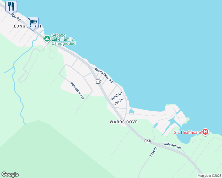 map of restaurants, bars, coffee shops, grocery stores, and more near 10 Justins Way in Standish