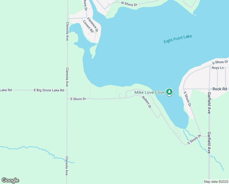 map of restaurants, bars, coffee shops, grocery stores, and more near 11664 South Shore Drive in Lake