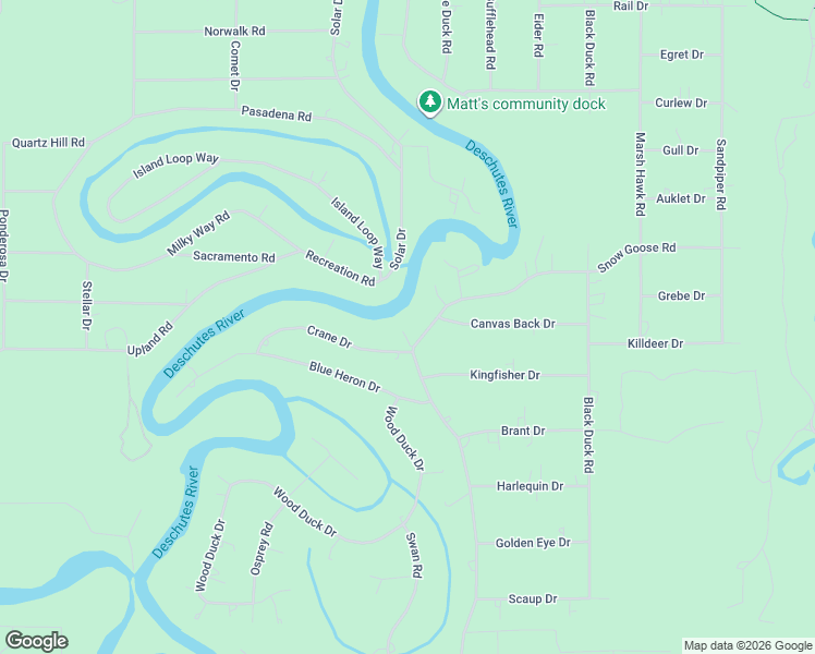 map of restaurants, bars, coffee shops, grocery stores, and more near 17220 Crane Drive in Bend