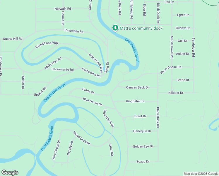 map of restaurants, bars, coffee shops, grocery stores, and more near 17220 Crane Drive in Bend