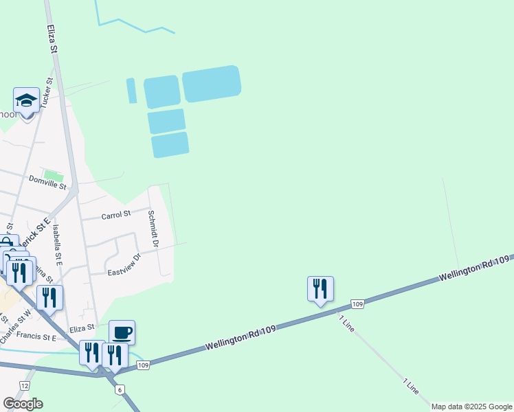 map of restaurants, bars, coffee shops, grocery stores, and more near in 