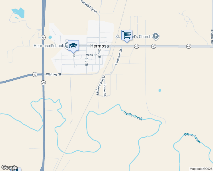 map of restaurants, bars, coffee shops, grocery stores, and more near 205 Ferguson Street in Hermosa