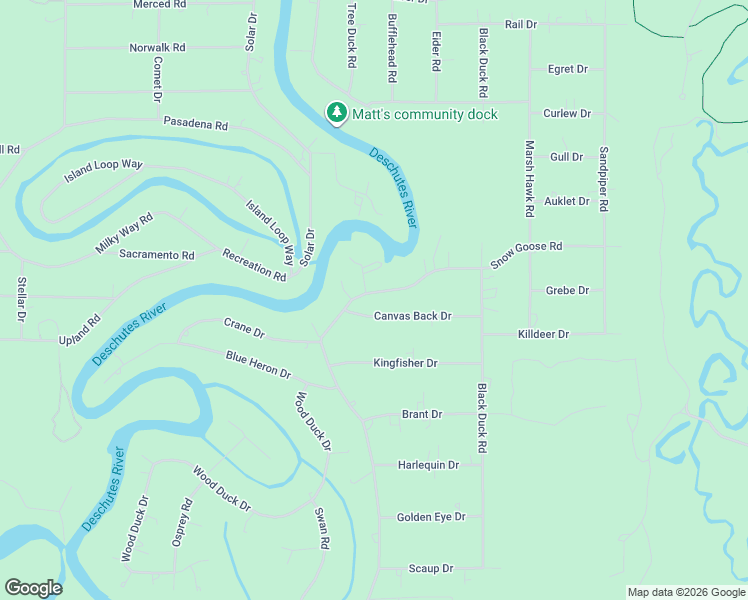 map of restaurants, bars, coffee shops, grocery stores, and more near 56058 Snow Goose Road in Bend