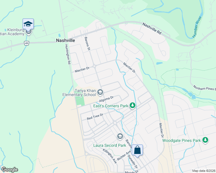 map of restaurants, bars, coffee shops, grocery stores, and more near 230 Cranbrook Crescent in Vaughan
