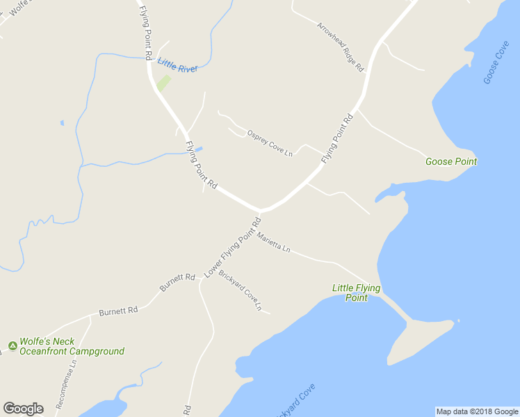 map of restaurants, bars, coffee shops, grocery stores, and more near 149 Flying Point Road in Freeport