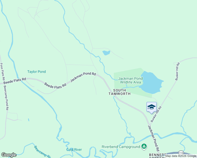 map of restaurants, bars, coffee shops, grocery stores, and more near 413 Jackman Pond Road in Tamworth