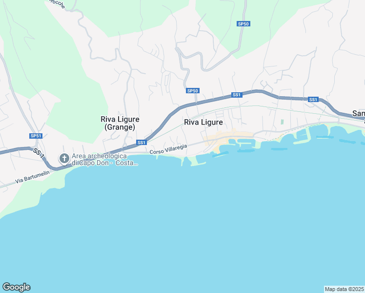 map of restaurants, bars, coffee shops, grocery stores, and more near 90 Corso Villaregia in Riva Ligure
