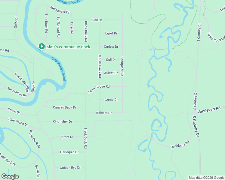 map of restaurants, bars, coffee shops, grocery stores, and more near 17476 Snow Goose Road in Bend