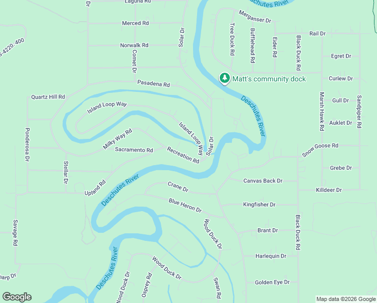 map of restaurants, bars, coffee shops, grocery stores, and more near 17199 Island Loop Way in Bend