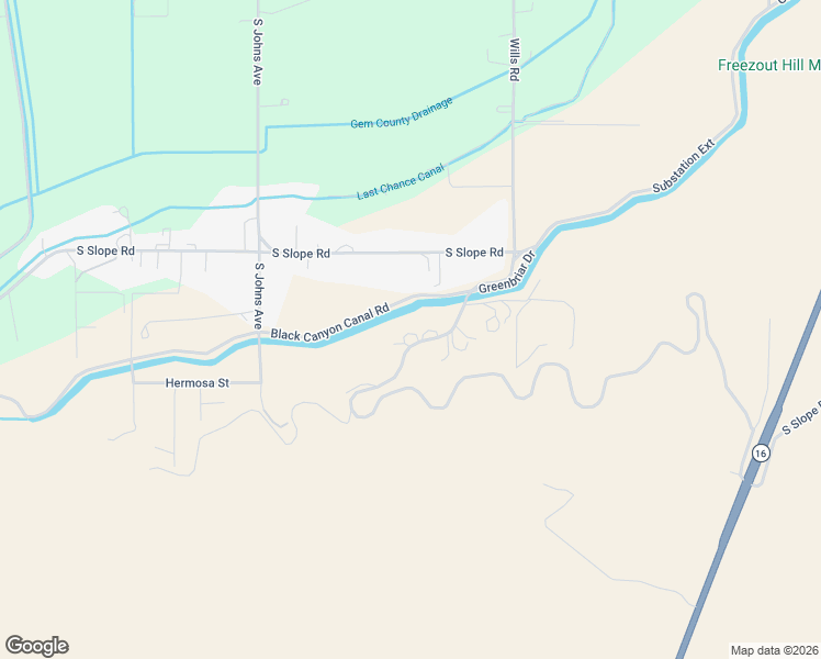 map of restaurants, bars, coffee shops, grocery stores, and more near 4501 Old Freeze Out Road in Emmett