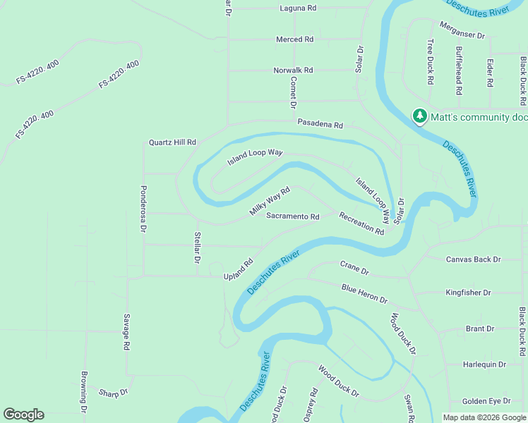 map of restaurants, bars, coffee shops, grocery stores, and more near 17064 Sacramento Road in Bend