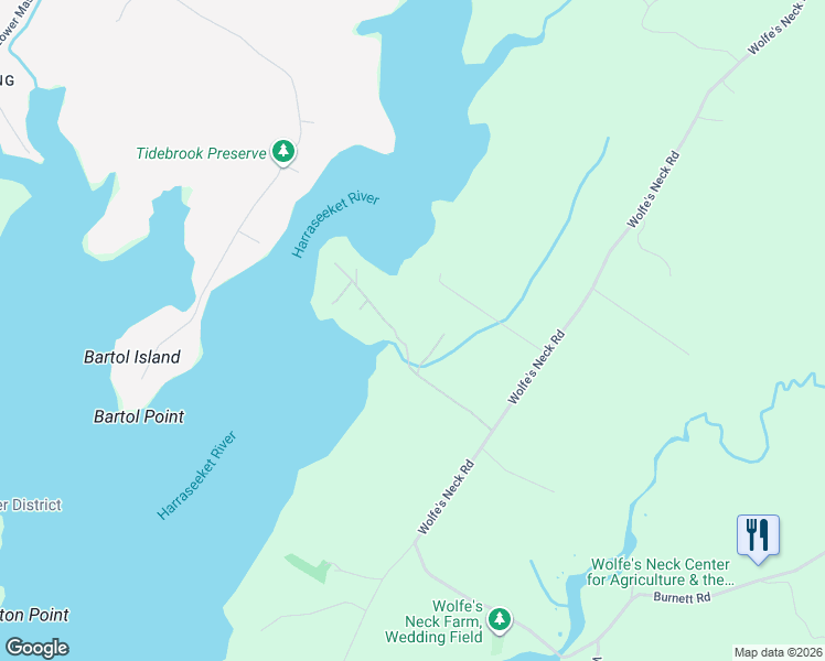 map of restaurants, bars, coffee shops, grocery stores, and more near 52 Birch Point in Freeport