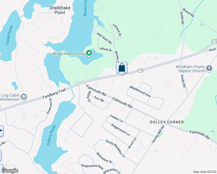 map of restaurants, bars, coffee shops, grocery stores, and more near 5 Silver Ridge in Windham