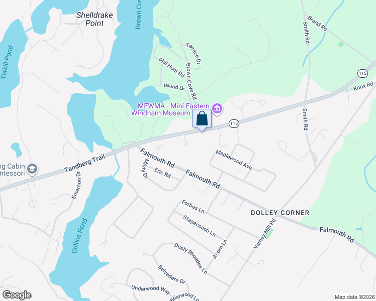 map of restaurants, bars, coffee shops, grocery stores, and more near 5 Silver Ridge in Windham