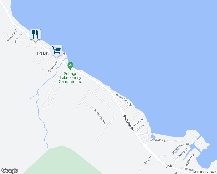 map of restaurants, bars, coffee shops, grocery stores, and more near 1483 Richville Road in Standish