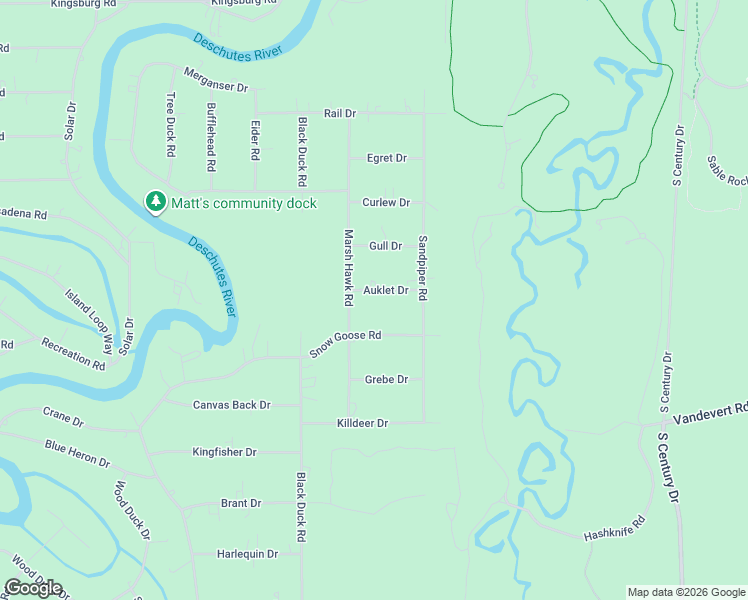 map of restaurants, bars, coffee shops, grocery stores, and more near 17438 Auklet Drive in Bend