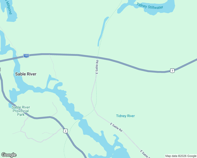 map of restaurants, bars, coffee shops, grocery stores, and more near 53 East Sable Road in Sable River
