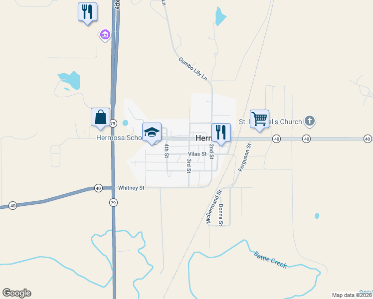 map of restaurants, bars, coffee shops, grocery stores, and more near in Hermosa