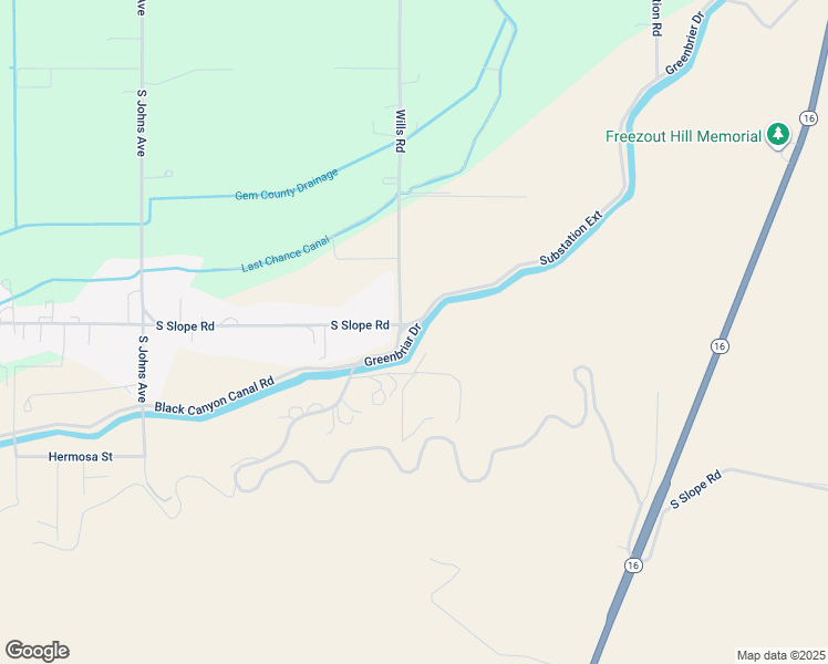 map of restaurants, bars, coffee shops, grocery stores, and more near 987 East South Slope Road in Emmett
