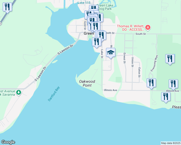 map of restaurants, bars, coffee shops, grocery stores, and more near 407 Strauss Avenue in Green Lake