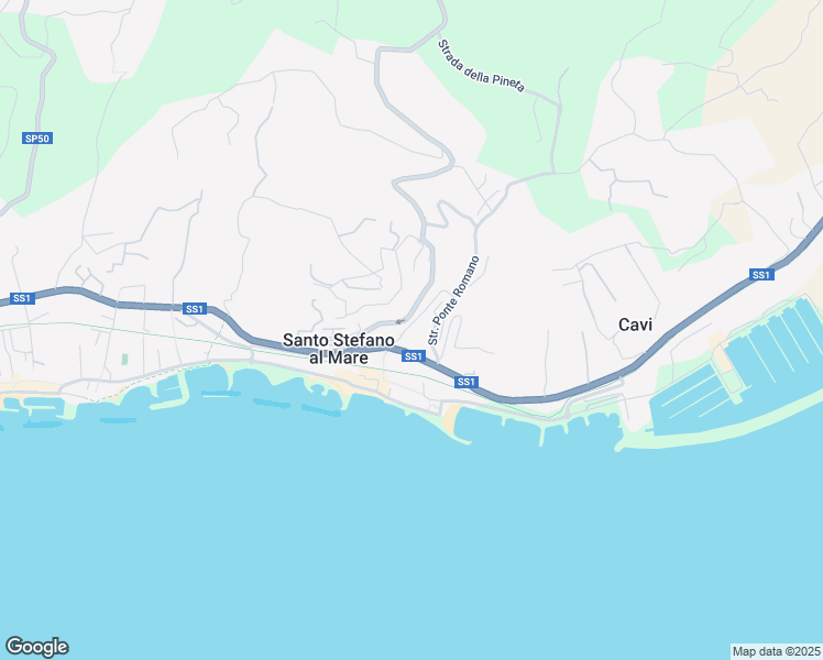 map of restaurants, bars, coffee shops, grocery stores, and more near 1 Strada Ponte Romano in Santo Stefano Al Mare