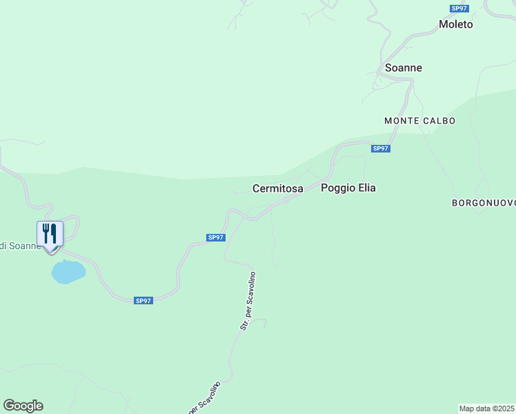 map of restaurants, bars, coffee shops, grocery stores, and more near 7 Strada per Soanne in Provincia di Rimini