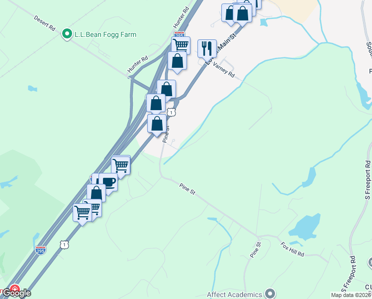 map of restaurants, bars, coffee shops, grocery stores, and more near 23 Harvest Ridge Road in Freeport