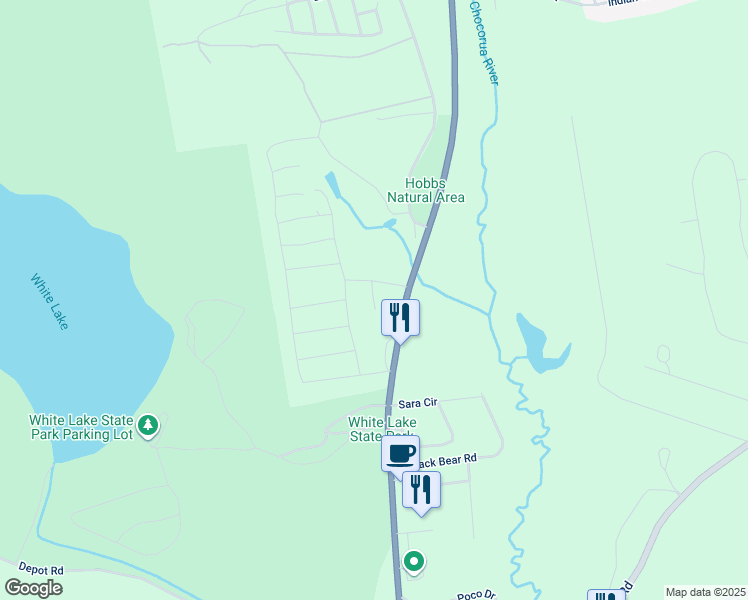 map of restaurants, bars, coffee shops, grocery stores, and more near 100 White Lake Road in Tamworth