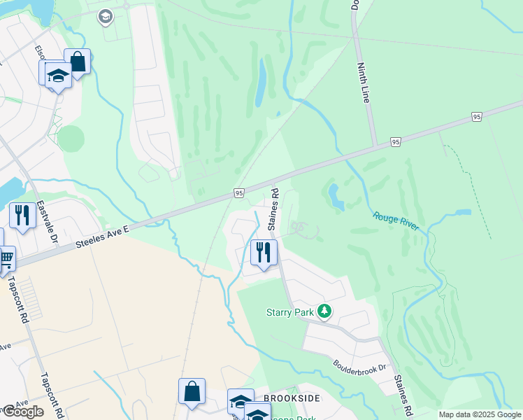 map of restaurants, bars, coffee shops, grocery stores, and more near in Toronto