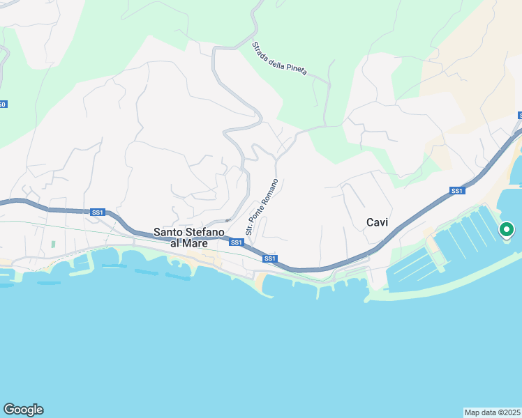 map of restaurants, bars, coffee shops, grocery stores, and more near 13 Strada Ponte Romano in Santo Stefano al Mare