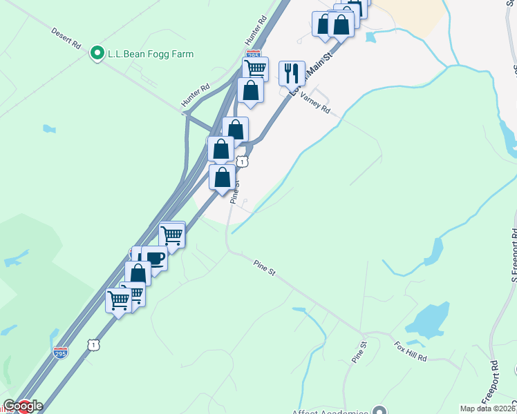map of restaurants, bars, coffee shops, grocery stores, and more near 44 Harvest Ridge Road in Freeport